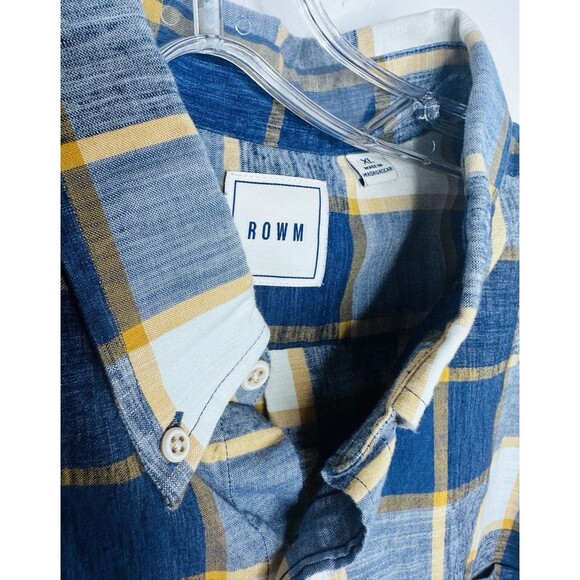 ROWM Shirt Mens XL Casual Pocket Button Down Short Sleeve Lot of 2 plaid - Picture 3 of 16